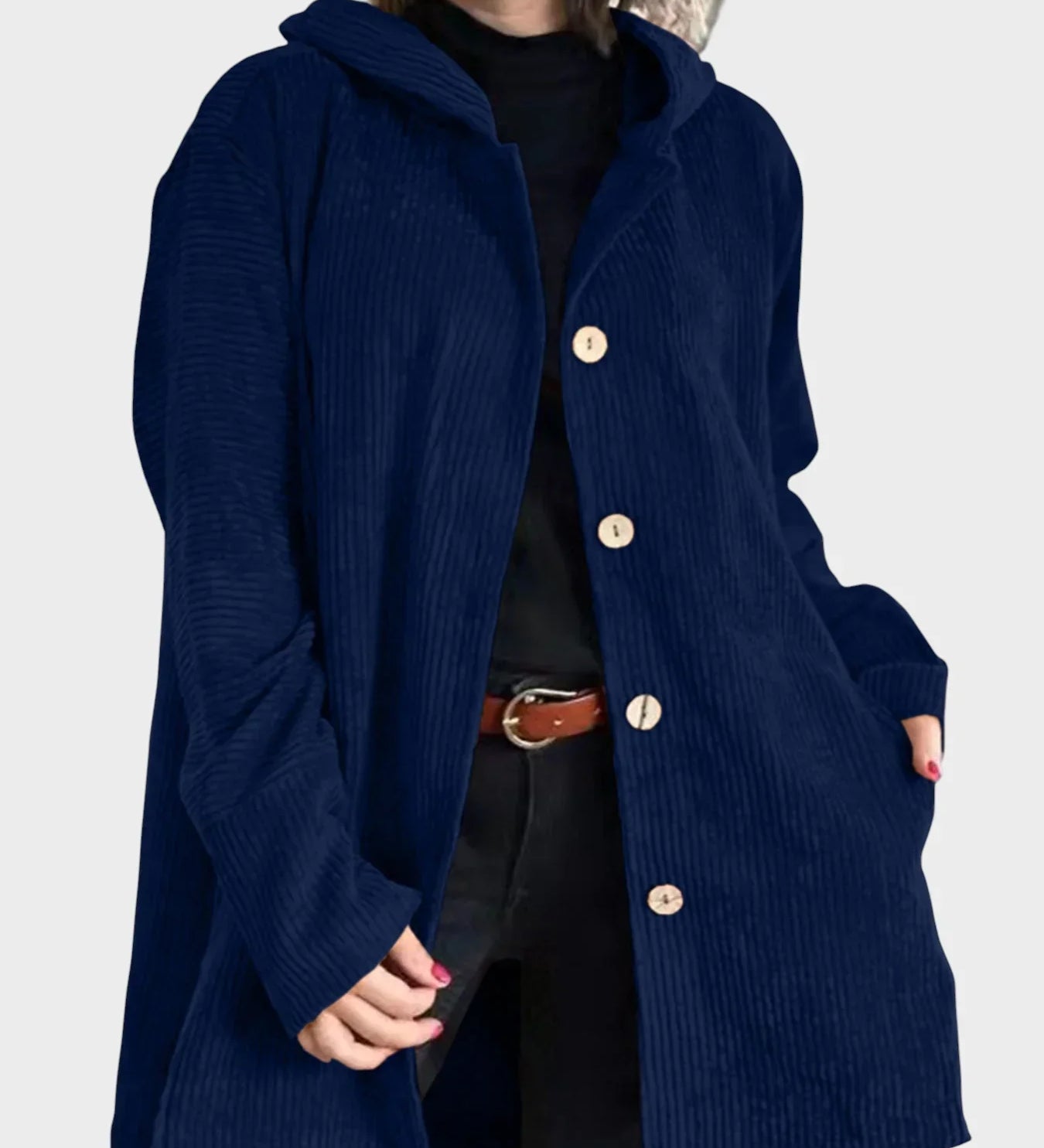 KRISTA - Pohodlná sametová bunda s kapucí