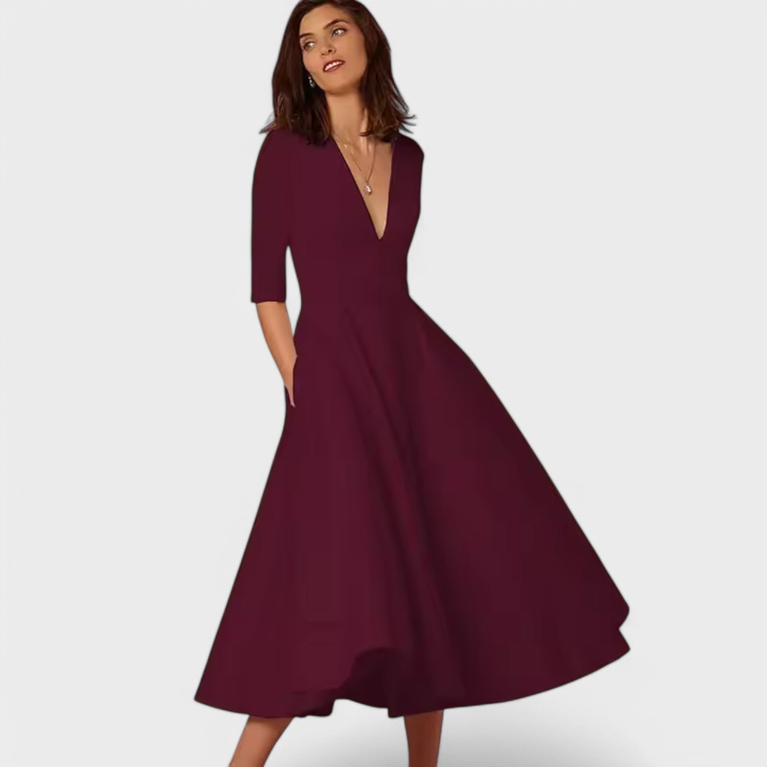 SOFIA – Elegantní šaty s výstřihem do V