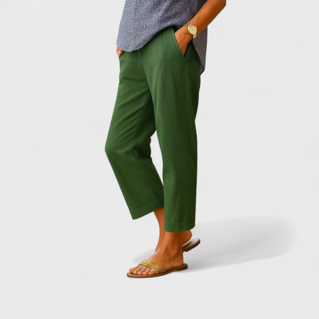 OTILIA - Letní kalhoty z lnu a bavlny