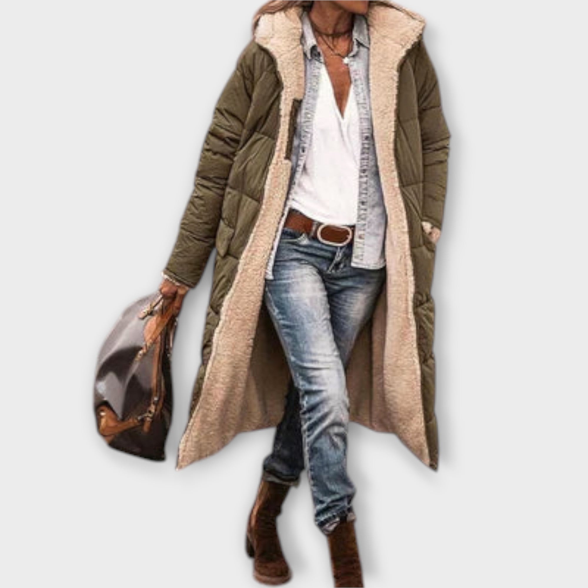 KORA - Kabát s kožešinovou podšívkou