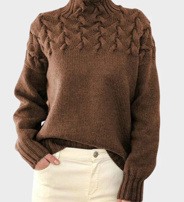 ANJA - Svetřík s vysokým límcem pro ženy