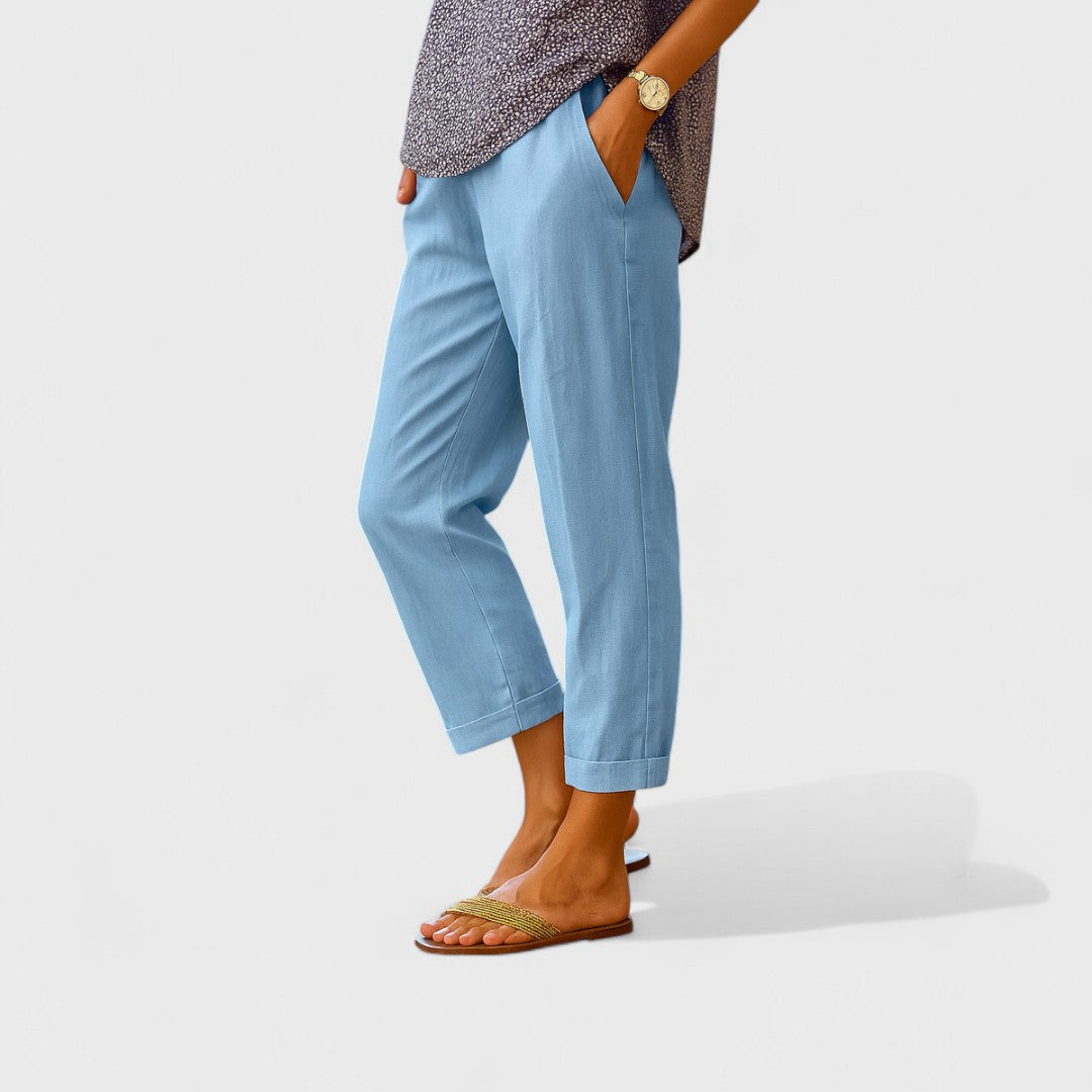 OTILIA - Letní kalhoty z lnu a bavlny