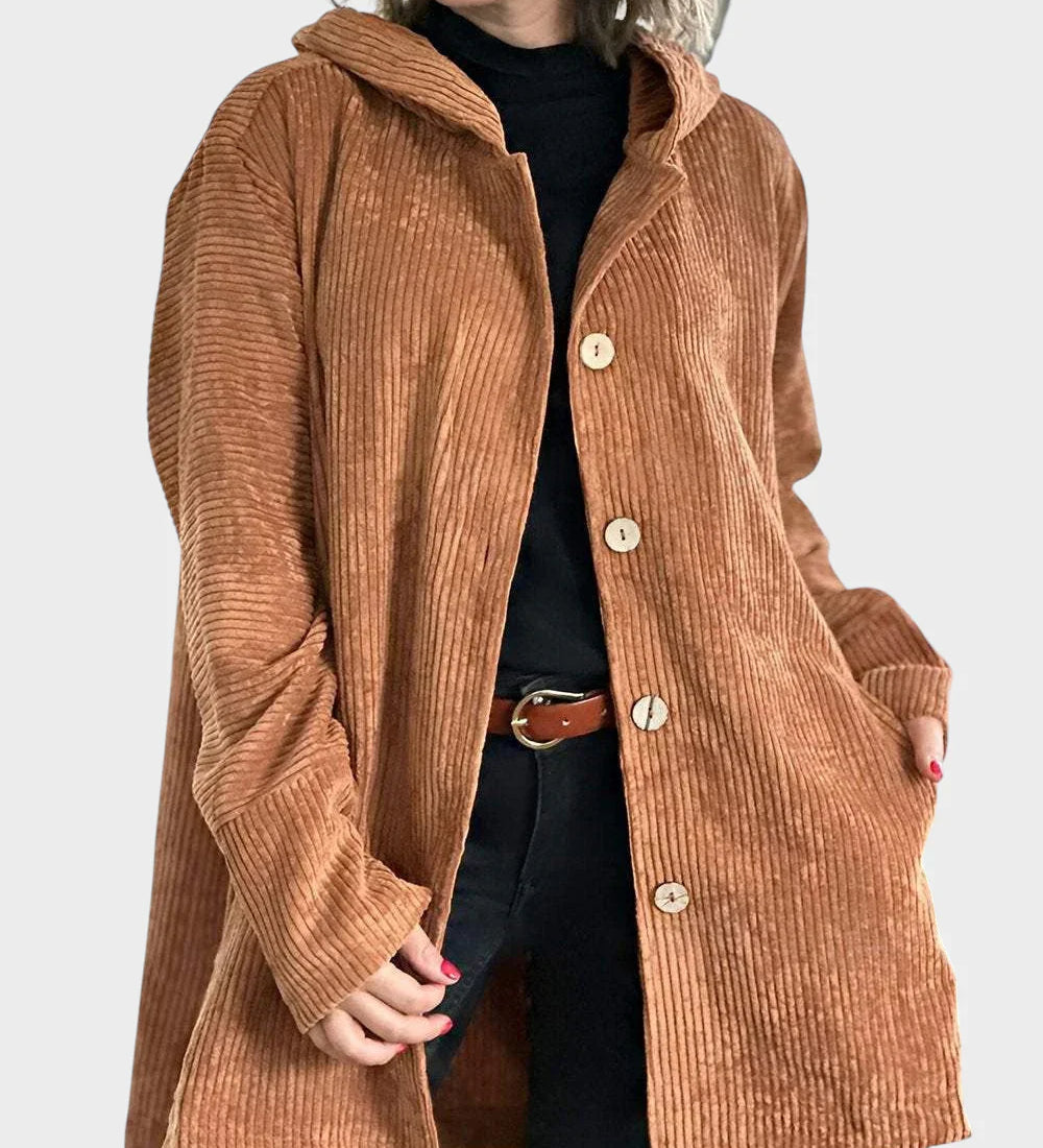 KRISTA - Pohodlná sametová bunda s kapucí