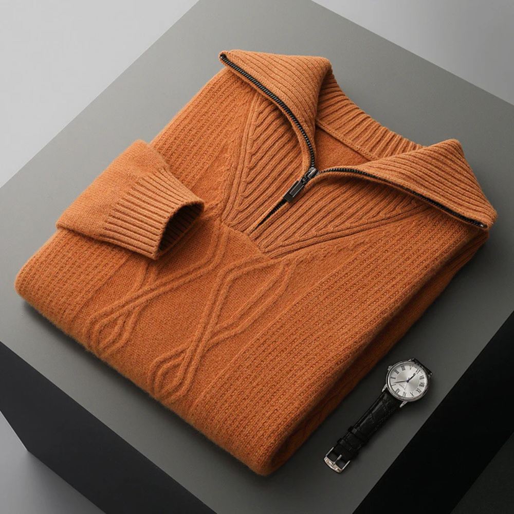 PEPE - Svetr s zipem Taranto z vlny