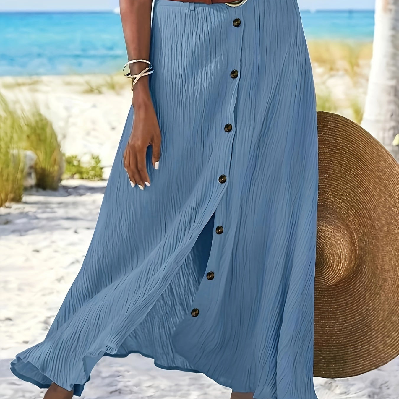 KLÁRA - Midi sukně s poloprůhledným materiálem a rozparkem