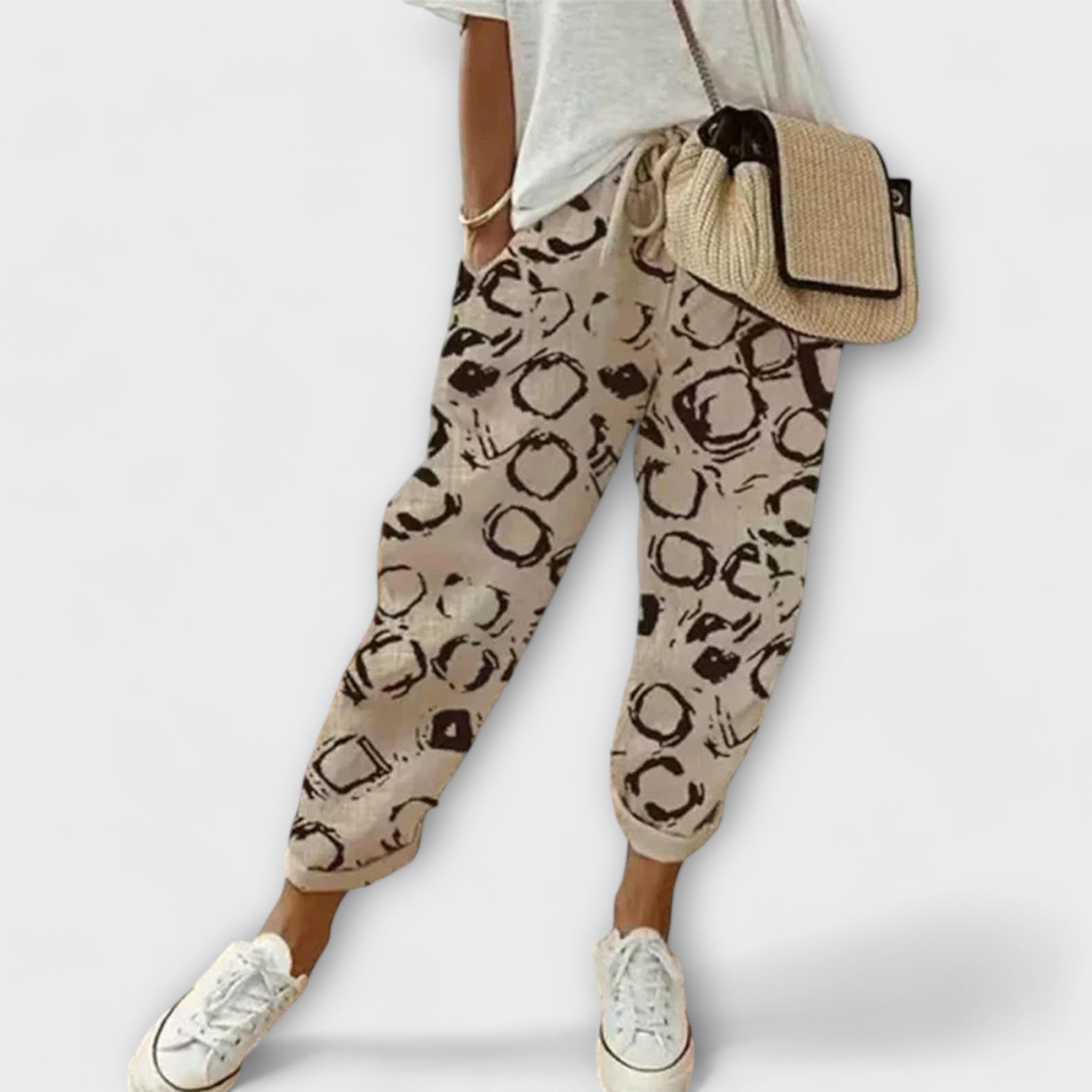 MARIA - Pohodlné kalhoty z bavlny a lnu