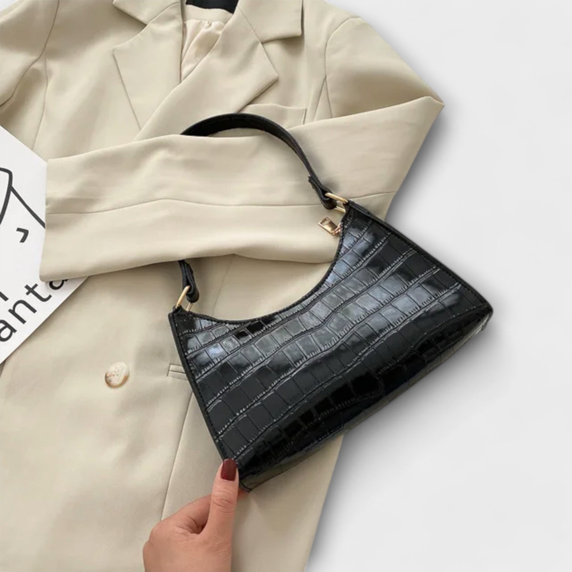 BERNARDA - Elegantní Kožená Taška s Leskem