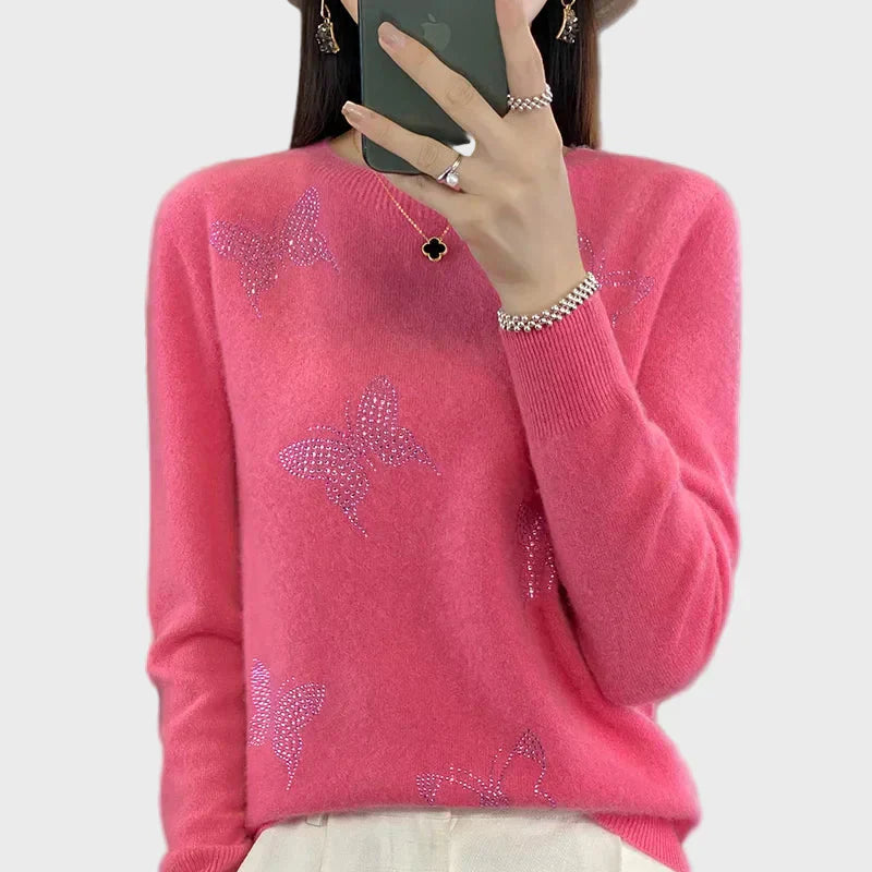 SOFIA – Pletený svetr s motivem motýlů