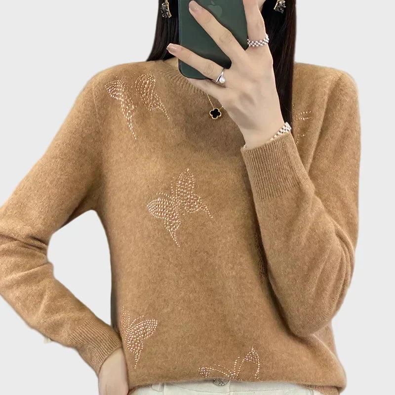 SOFIA – Pletený svetr s motivem motýlů