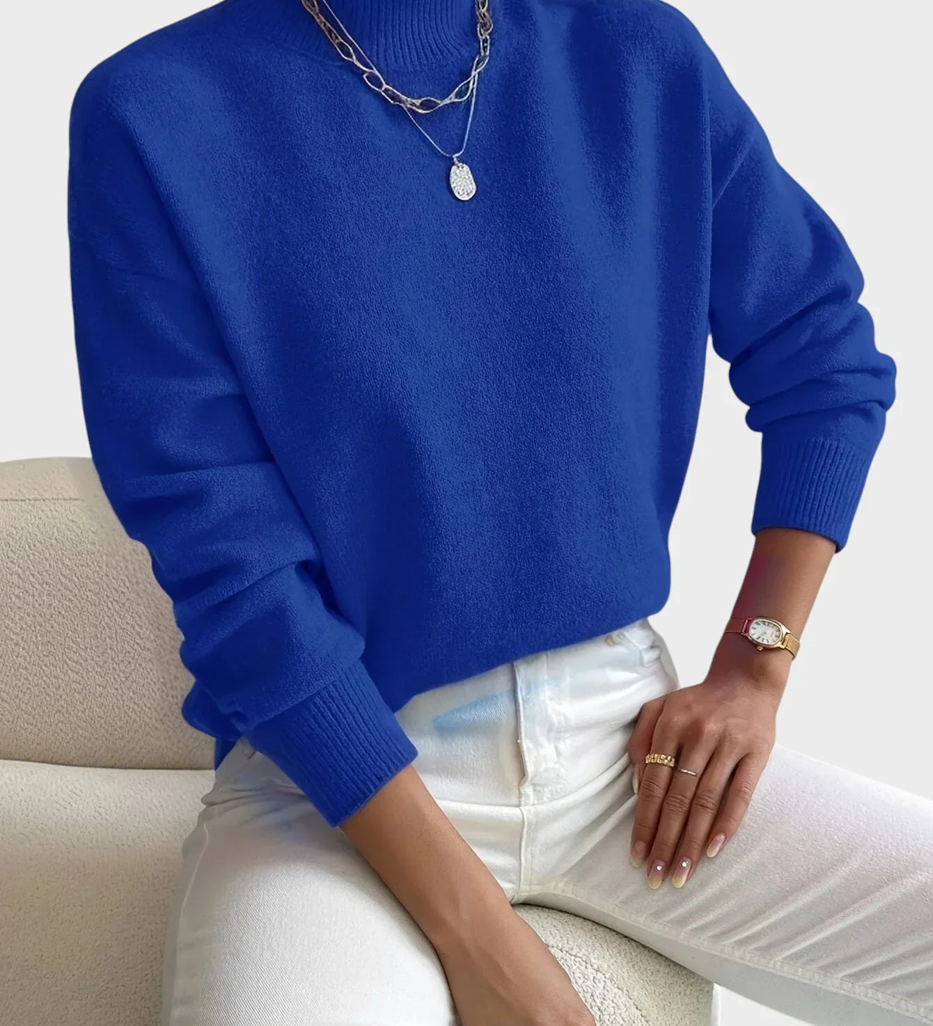 ALBINA - Klasický Svetr s Vysokým Límcem