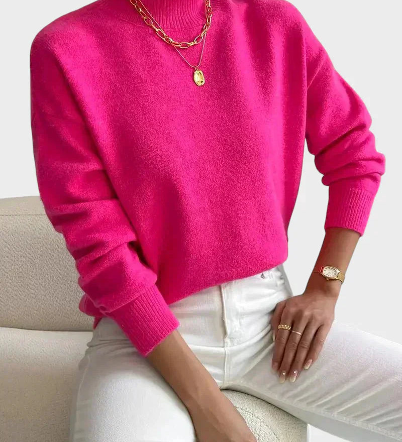 ALBINA - Klasický Svetr s Vysokým Límcem