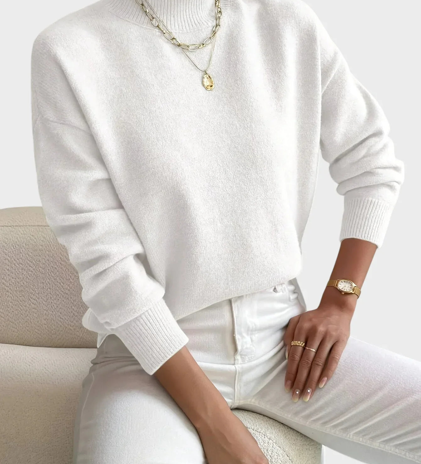 ALBINA - Klasický Svetr s Vysokým Límcem